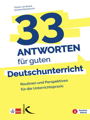 cover image of 33 Antworten für guten Deutschunterricht
